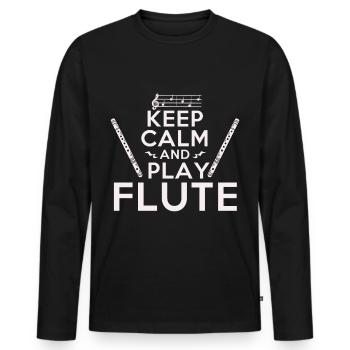 Flöten - Männer Premium Bio Langarmshirt - Schwarz - Vorne - Nico (187cm)