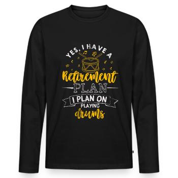Drum Drumsticks Cool Cadeau Batteur - T-shirt manches longues Premium bio Homme - noir - Devant - Nico (187cm)