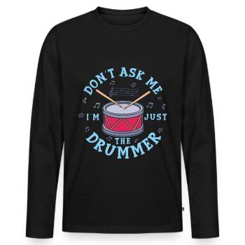 Schlagzeuger - Männer Premium Bio Langarmshirt - Schwarz - Vorne - Nico (187cm)