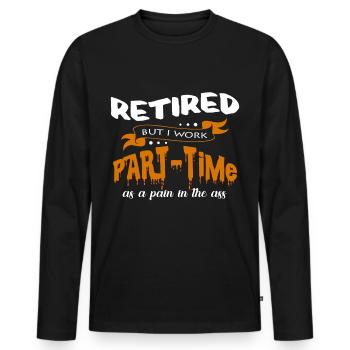 retirement - Men's Premium Organic Long Sleeve Shirt - black - Front - Nico (187cm)