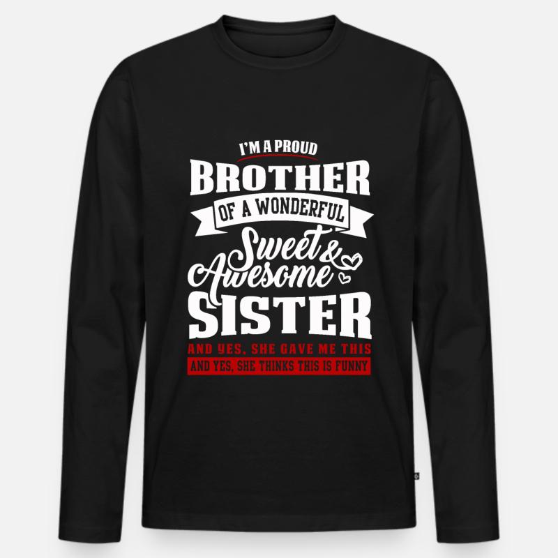 Bruder Und Schwester - Männer Premium Bio Langarmshirt - Schwarz