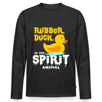 canards - T-shirt manches longues Premium bio Homme - anthracite chiné - Devant - Nico (187cm)
