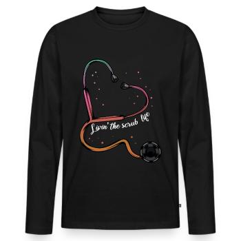 Stéthoscope cool stéthoscope cadeau cadeau - T-shirt manches longues Premium bio Homme - noir - Devant - Nico (187cm)