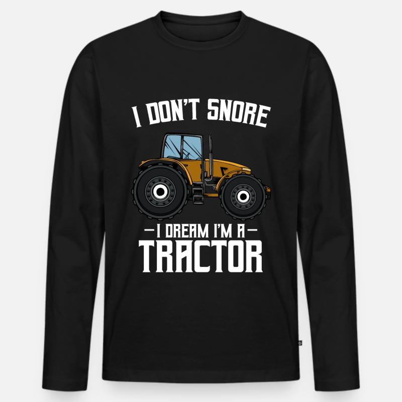 Traktor - Männer Premium Bio Langarmshirt - Schwarz