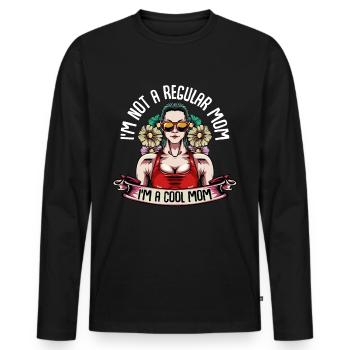 Mutter - Männer Premium Bio Langarmshirt - Schwarz - Vorne - Nico (187cm)