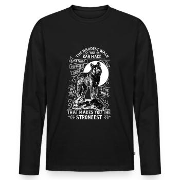 Lonely wolf - Men's Premium Organic Long Sleeve Shirt - black - Front - Nico (187cm)