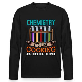 chimiste - T-shirt manches longues Premium bio Homme - noir - Devant - Nico (187cm)