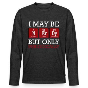 Chemist - Men's Premium Organic Long Sleeve Shirt - heather anthracite - Front - Nico (187cm)