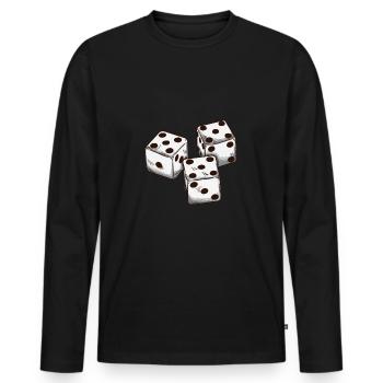 Jeu de dés - T-shirt manches longues Premium bio Homme - noir - Devant - Nico (187cm)