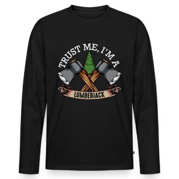 lumberjack - Men's Premium Organic Long Sleeve Shirt - black - Front - Nico (187cm)