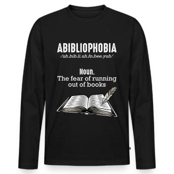 Bücher Lesen - Männer Premium Bio Langarmshirt - Schwarz - Vorne - Nico (187cm)