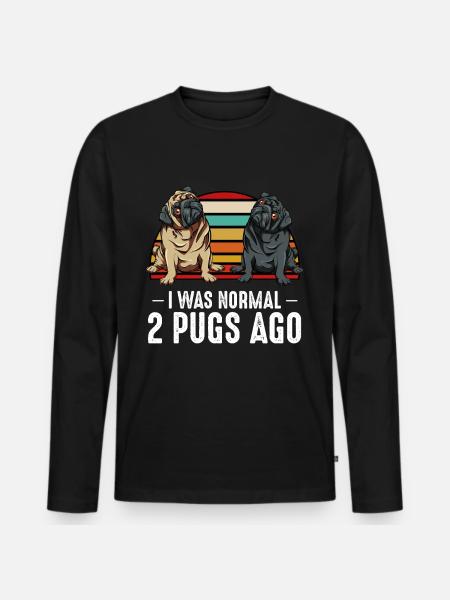 Mops - Männer Premium Bio Langarmshirt - Schwarz