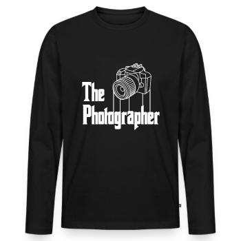 Photographer - Männer Premium Bio Langarmshirt - Schwarz - Vorne - Nico (187cm)