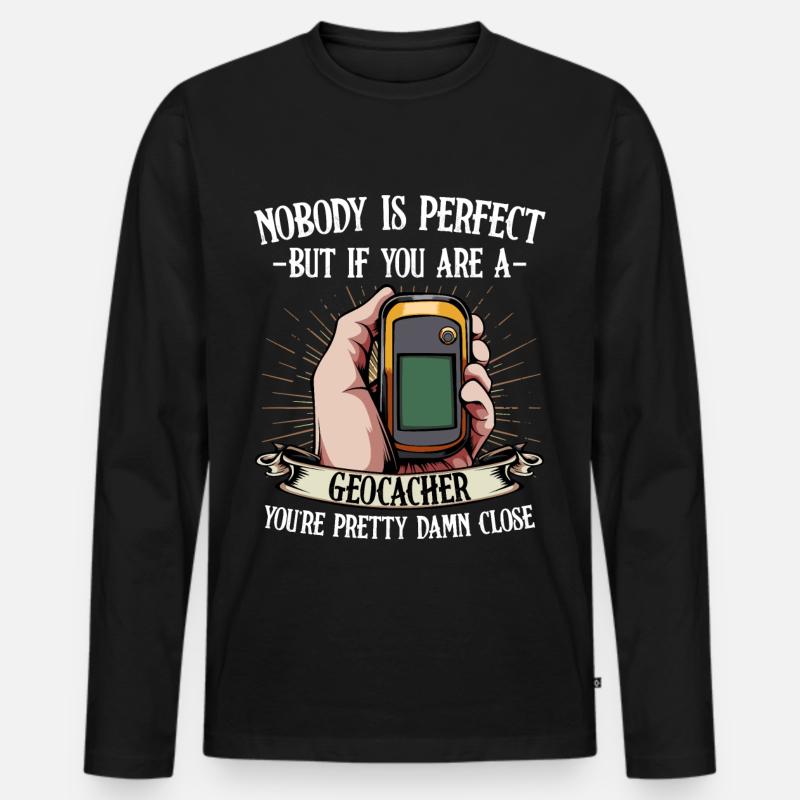 Geocaching - Männer Premium Bio Langarmshirt - Schwarz