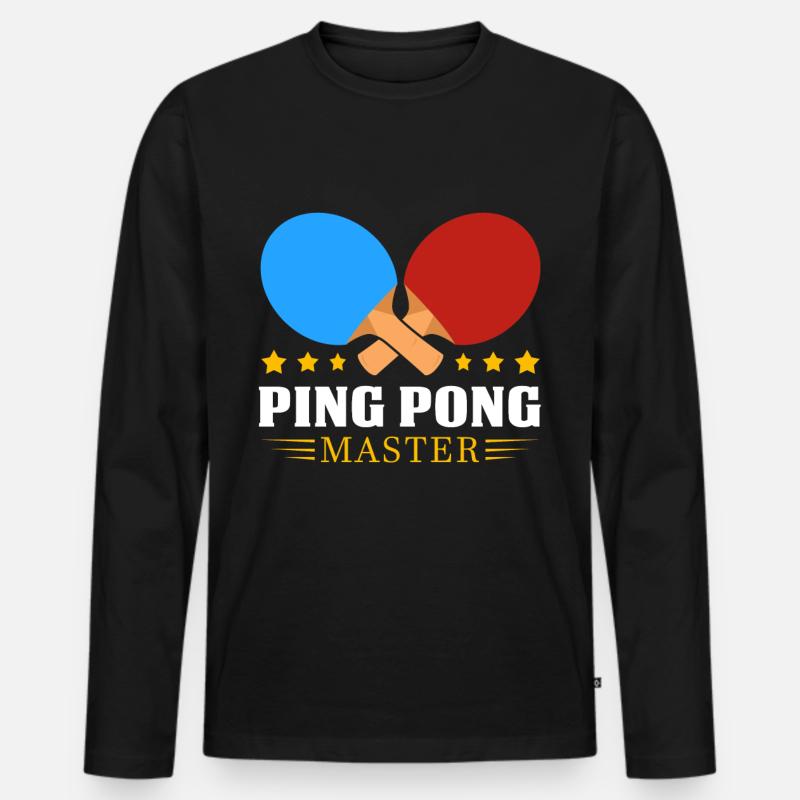 Tischtennis - Männer Premium Bio Langarmshirt - Schwarz