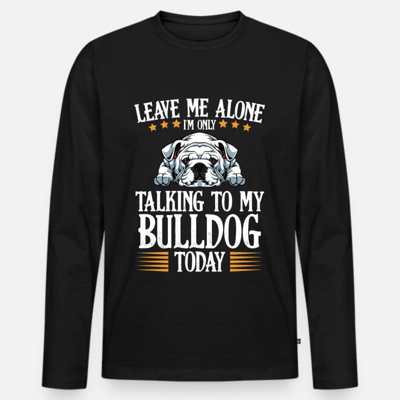 Bulldogge - Männer Premium Bio Langarmshirt - Schwarz