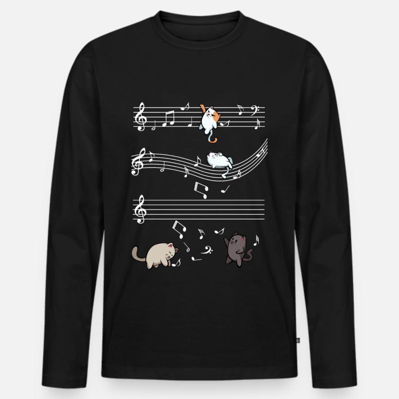 Katze - Männer Premium Bio Langarmshirt - Schwarz