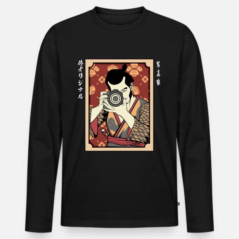 Fotograf - Männer Premium Bio Langarmshirt - Schwarz