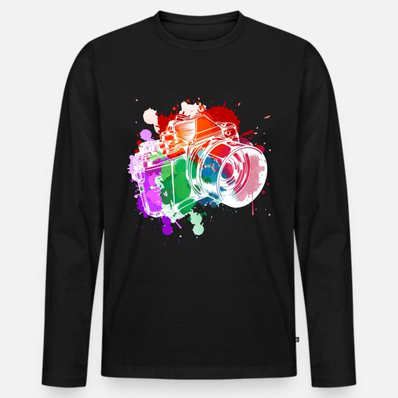 Fotograf - Männer Premium Bio Langarmshirt - Schwarz