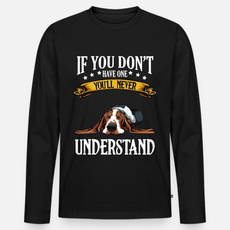 Basset Hound - Männer Premium Bio Langarmshirt - Schwarz