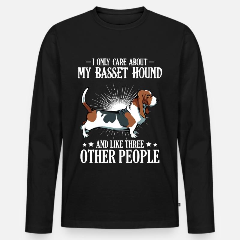 Basset Hound - Männer Premium Bio Langarmshirt - Schwarz