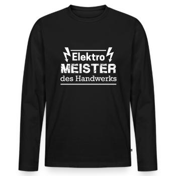 Elektromeister des Handwerks Meister - Männer Premium Bio Langarmshirt - Schwarz - Vorne - Nico (187cm)