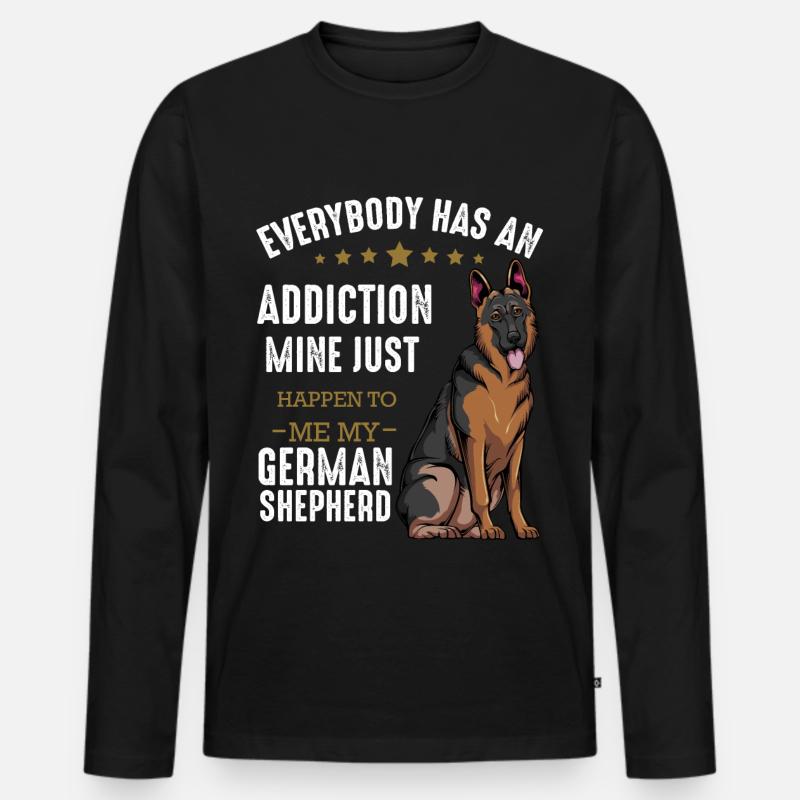 Schäferhund - Männer Premium Bio Langarmshirt - Schwarz