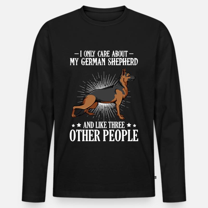 Schäferhund - Männer Premium Bio Langarmshirt - Schwarz