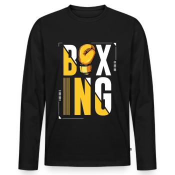 boxer - Men's Premium Organic Long Sleeve Shirt - black - Front - Nico (187cm)