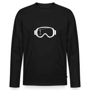 Ski goggles Snow goggles Ski lift Winter holidays Apres - Men's Premium Organic Long Sleeve Shirt - black - Front - Nico (187cm)