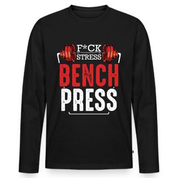 Bodybuilder - Männer Premium Bio Langarmshirt - Schwarz - Vorne - Nico (187cm)