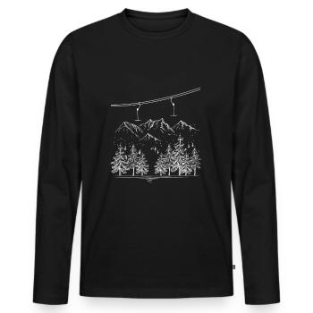 Skilift Ydylle Skifahren Winter Urlaub geschenk - Männer Premium Bio Langarmshirt - Schwarz - Vorne - Nico (187cm)