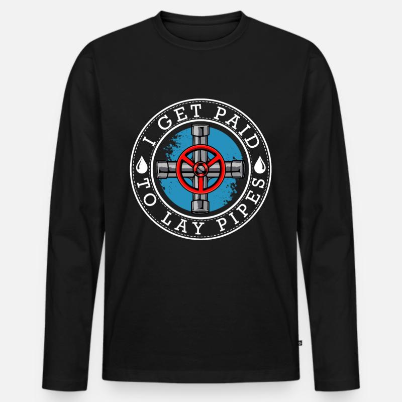 Klempner - Männer Premium Bio Langarmshirt - Schwarz