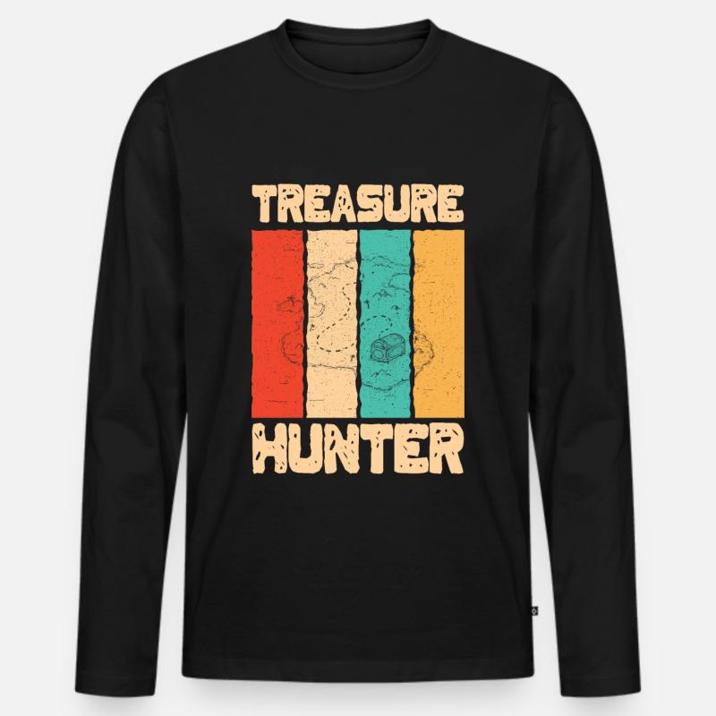 Cooles Schatz-Jagd-Insel-Karten-Geocachergeschenk - Männer Premium Bio Langarmshirt - Schwarz