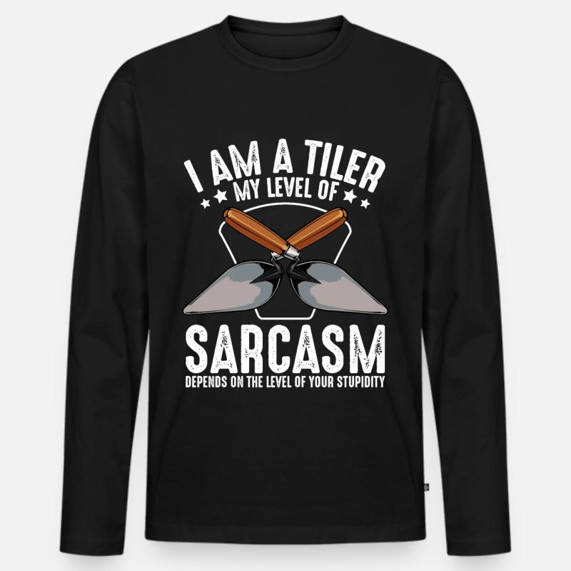 Fliesenleger - Männer Premium Bio Langarmshirt - Schwarz