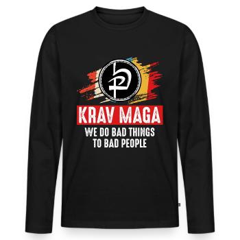Krav Maga - T-shirt manches longues Premium bio Homme - noir - Devant - Nico (187cm)