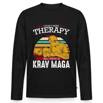 Krav Maga - Männer Premium Bio Langarmshirt - Schwarz - Vorne - Nico (187cm)