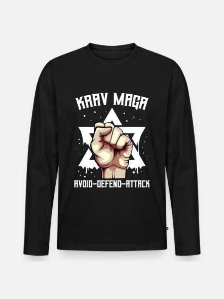 Krav Maga - Men's Premium Organic Long Sleeve Shirt - black