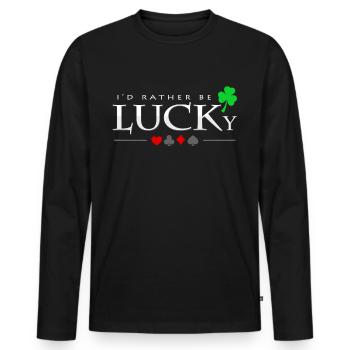 poker - Men's Premium Organic Long Sleeve Shirt - black - Front - Nico (187cm)