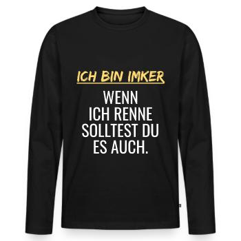 Ich bin Imker, geschenk imker - geschenk für imker - Männer Premium Bio Langarmshirt - Schwarz - Vorne - Nico (187cm)