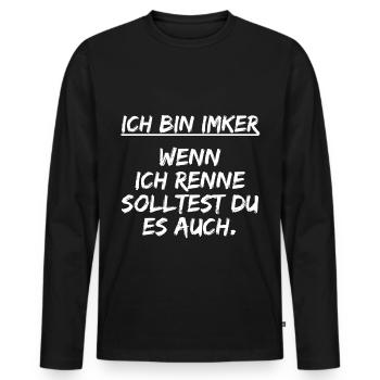 Ich bin Imker, geschenk imker - geschenk für imker - Männer Premium Bio Langarmshirt - Schwarz - Vorne - Nico (187cm)
