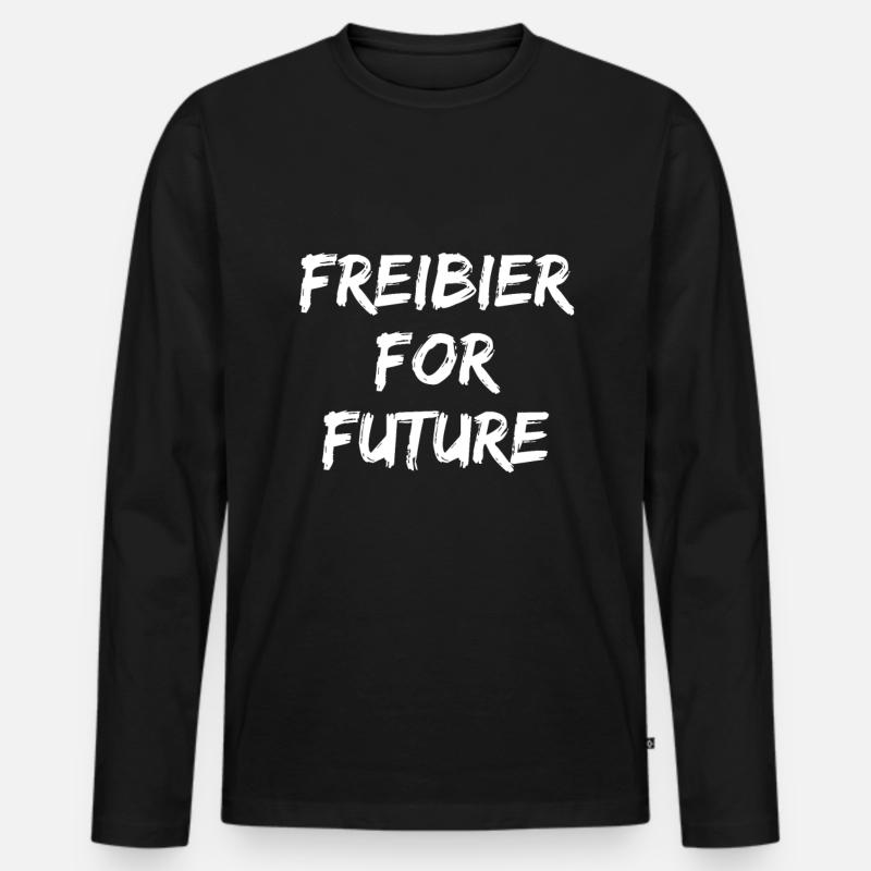 Freibier for future - Männer Premium Bio Langarmshirt - Schwarz