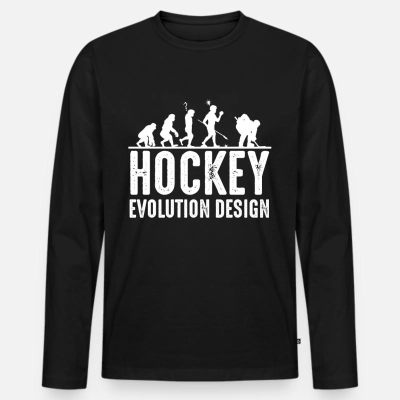Eishockey - Männer Premium Bio Langarmshirt - Schwarz