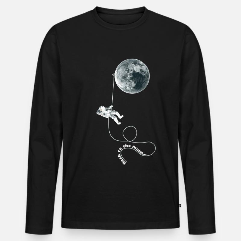 moon rope astronaut white - Männer Premium Bio Langarmshirt - Schwarz