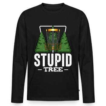 Frisbee - Men's Premium Organic Long Sleeve Shirt - black - Front - Nico (187cm)