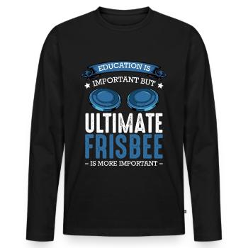 Frisbee - Men's Premium Organic Long Sleeve Shirt - black - Front - Nico (187cm)