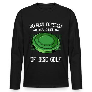 Frisbee - Men's Premium Organic Long Sleeve Shirt - black - Front - Nico (187cm)