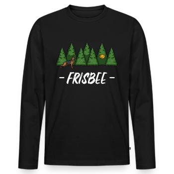 Frisbee - Men's Premium Organic Long Sleeve Shirt - black - Front - Nico (187cm)
