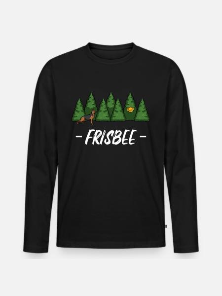 Frisbee - Men's Premium Organic Long Sleeve Shirt - black