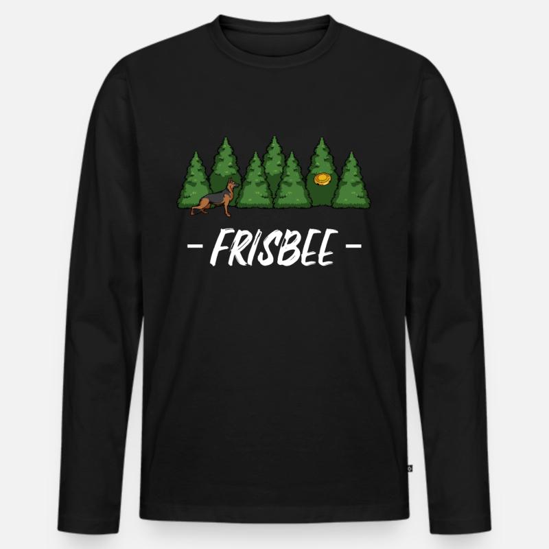 Frisbee - Männer Premium Bio Langarmshirt - Schwarz